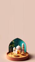 Digital 3D Illustration of Ramadan Social Media Post Background photo