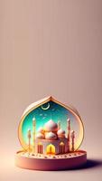 3D Illustration of Ramadan Kareem Social Media Instagram Story photo