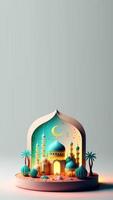 3D Illustration of Islamic Social Media Post Background photo