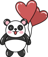 Valentines Day Panda with Balloon png