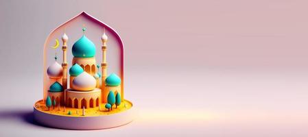 Mosque Illustration for Eid Islamic Ramadan Background photo