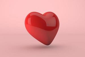 3d heart on pink background photo