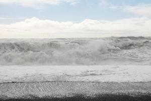 Huge white waves in cold north ocean in Iceland 6 photo