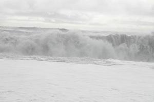 Huge white waves in cold north ocean in Iceland 14 photo