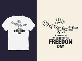 diseño de camiseta de tipografía del día mundial de la libertad de prensa con vector