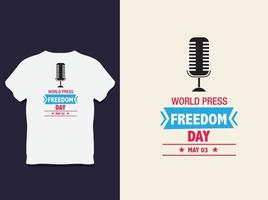 diseño de camiseta de tipografía del día mundial de la libertad de prensa con vector