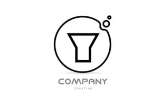 geometric letter Y alphabet logo icon with circle and bubbles. Creative template for business and company vector