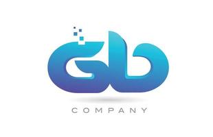 GB alphabet letter logo icon combination design. Creative template for business and company vector