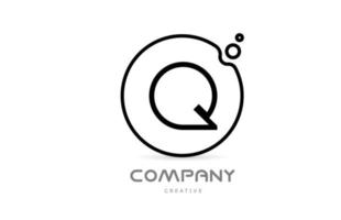 geometric letter Q alphabet logo icon with circle and bubbles. Creative template for business and company vector