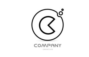 geometric letter C alphabet logo icon with circle and bubbles. Creative template for business and company vector