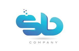 Diseño de combinación de iconos del logotipo de la letra del alfabeto sb. plantilla creativa para negocios y empresas. vector