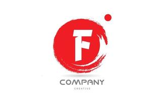 red F grunge alphabet letter logo icon design with japanese style lettering. Creative template for business and company vector