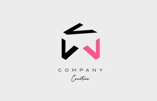 pink V three letter alphabet letter logo icon design. Creative template for business and company vector