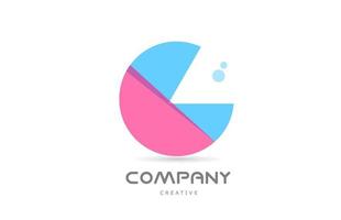 G pink blue geometric alphabet letter logo icon. Creative template for company and business vector