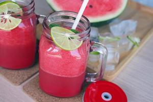 Cold and fresh Watermelon Smoothie. drink for summer photo