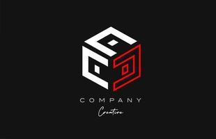 c línea roja tres letras cubo alfabeto letra logo icono diseño. plantilla creativa para negocios y empresas. vector