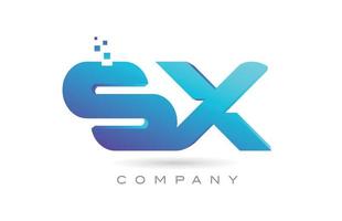 Diseño de combinación de iconos del logotipo de la letra del alfabeto sx. plantilla creativa para negocios y empresas. vector