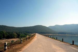 road on reservoir photo