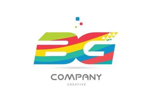 BM combination colorful alphabet letter logo icon design. Colored creative template design for company or business vector