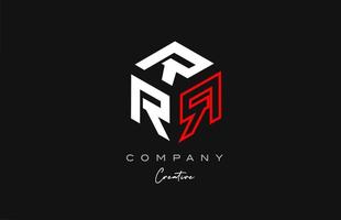 r línea roja tres letras cubo alfabeto letra logo icono diseño. plantilla creativa para negocios y empresas. vector