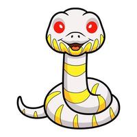 linda caricatura de serpiente de manglar albino vector