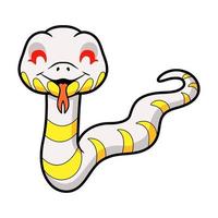 linda caricatura de serpiente de manglar albino vector