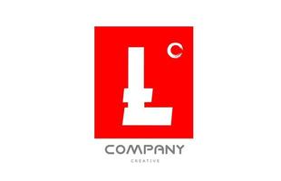 red L alphabet letter logo icon design with japanese style lettering. Creative template for business and company vector