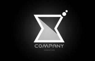 X black and white alphabet letter logo icon with dots. Creative template for company and business vector