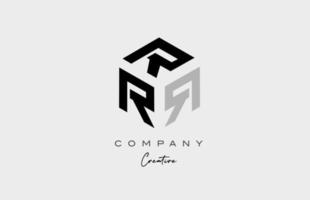 R grey three letter alphabet letter logo icon design. Creative template for business and company vector