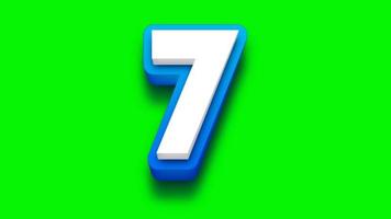 3d countdown animation number 10 to 1 on green screen, time counter animation number on green screen background video