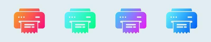 Printer solid icon in gradient colors. Office signs vector illustration.