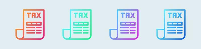 icono de línea de impuestos en colores degradados. ilustración de vector de signos de finanzas.