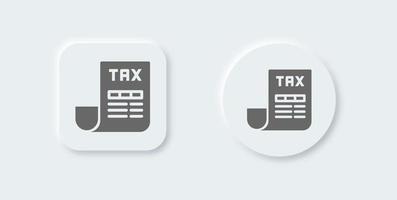 Tax solid icon in neomorphic design style. Finance signs vector illustration.