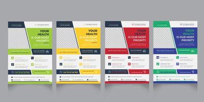 Medical and Healthcare Service Flyer Design Template vector