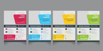 Medical and Healthcare Service Flyer Design Template vector