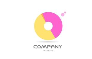 O yellow pink geometric alphabet letter logo icon. Creative template for business and company vector