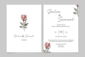 Simple elegant wedding invitation vector