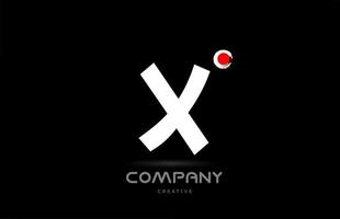 x diseño de icono de logotipo de letra del alfabeto en blanco y negro con letras de estilo japonés. plantilla creativa para negocios y empresas. vector