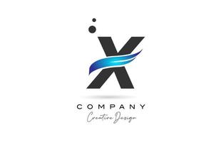 x gris azul puntos alfabeto letra logo icono. plantilla creativa para empresa y negocio vector