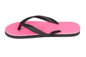 sandals  flip flops color pink black isolated on white background photo