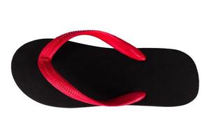 sandals  flip flops color red black isolated on white background photo