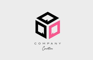 pink Q three letter alphabet letter logo icon design. Creative template for business and company vector