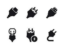 Plug icons set. Black on a white background vector