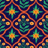 Damask floral moroccan vector seamless pattern. Bright multicolored texture.