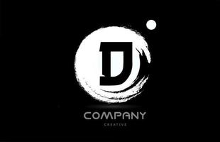 d diseño de icono de logotipo de letra del alfabeto grunge con letras de estilo japonés en blanco y negro. plantilla creativa para empresa y negocio vector