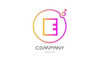 geometric E letter alphabet logo icon with circle and bubbles. Creative template for company and business vector