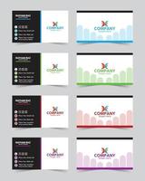 corporate business card template with 4 color vector