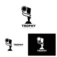 Championship Trophy Logo, Champion Award Winner Trophy Design, Vector Icon Template