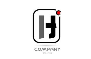 h diseño de icono de logotipo de letra del alfabeto en blanco y negro con letras de estilo japonés vector