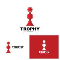 Championship Trophy Logo, Champion Award Winner Trophy Design, Vector Icon Template